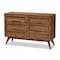 Baxton Studio Barrett Mid-Century Walnut Brown Finished Wood and Synthetic Rattan 6-Drawer Dresser 192-11300-ZORO - alternate 8